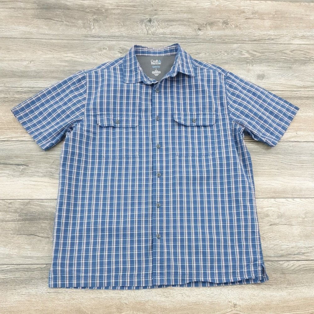 Croft Barrow  Short Sleeve Shirt Mens Large Casual Reveal Party Team Boy Work